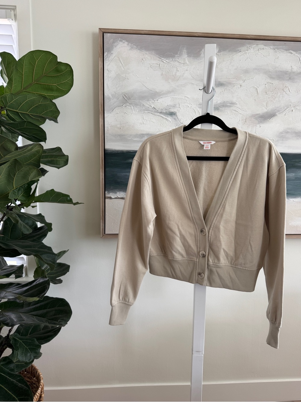Cropped cardigan - sweatshirt material
